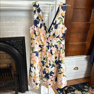 J. Crew Floral  Sleeveless A-Line Pkeated‎ and pocketed dress- worn 2times.